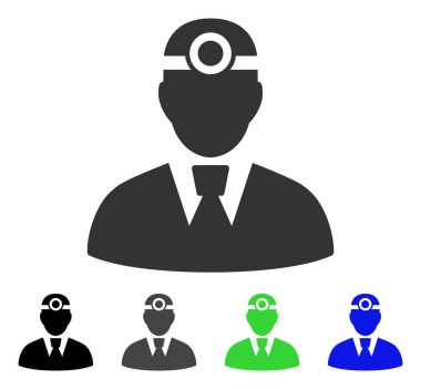 Gözlükçü doktor düz simgesi