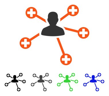 Hasta bağlantıları düz simgesi