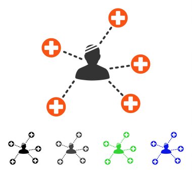 Hasta bağlantılar düz simgesi