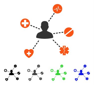 Hasta ilişkileri düz simgesi