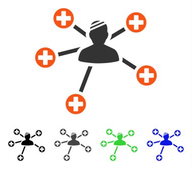 Hasta ilişkileri düz simgesi