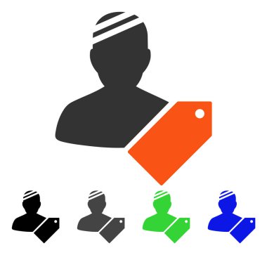 Hasta etiketi düz simgesi