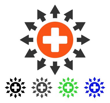 Eczane dağıtım düz simgesi