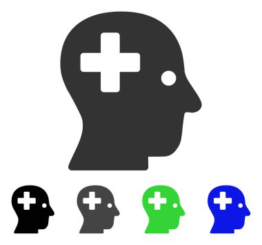 Artı kafa düz simgesi