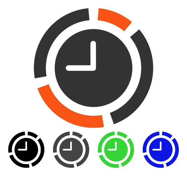 Diagrama de tempo Ícone plano —  Vetores de Stock