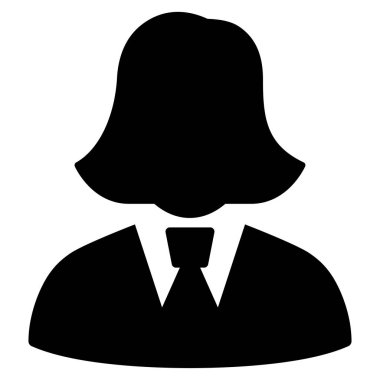 İş kadını düz simgesi