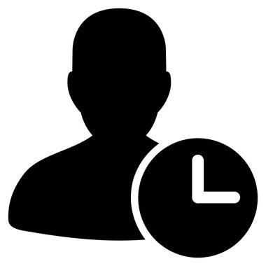 Zaman yönetimi saat düz simgesi