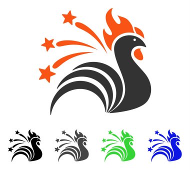 Havai fişek horoz düz simgesi