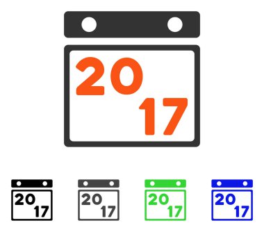 2017 takvim sayfa düz simgesini