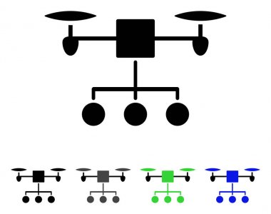 Drone dağıtım düz simgesi