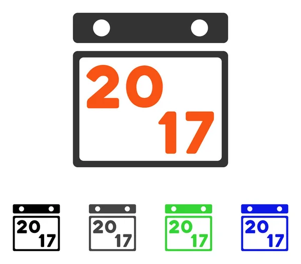 2017 Calendar Page Flat Icon — Stock Vector