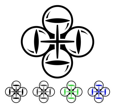 Quadcopter uçuş düz simgesi