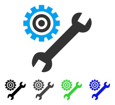 Hizmet araçları düz simgesi