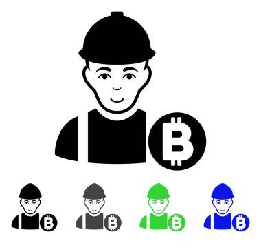 Bitcoin madenci düz simgesi