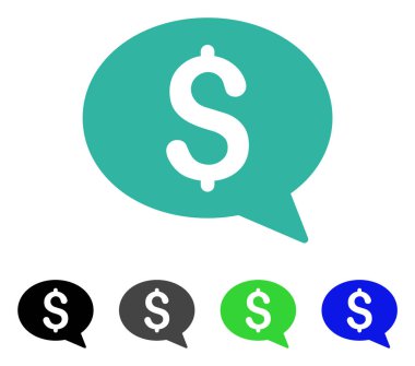 Para ileti düz simgesi