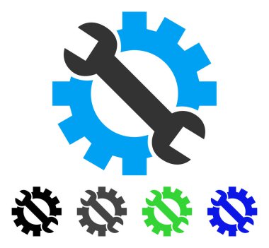 Hizmet araçları düz simgesi