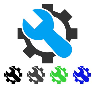 Hizmet araçları düz simgesi