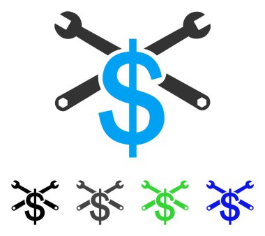 Hizmet fiyat düz simgesi