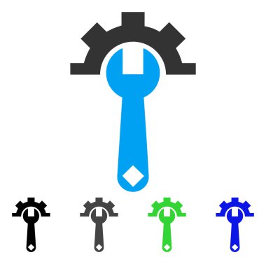 Hizmet araçları düz simgesi