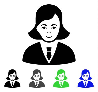 İş kadını düz simgesi