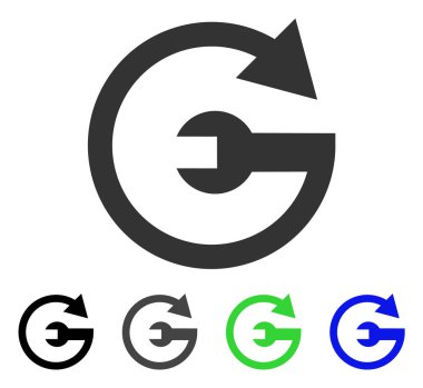 Tekrar hizmet düz simgesi