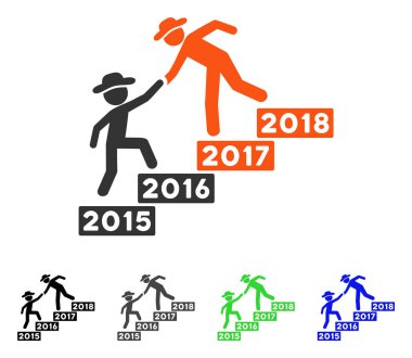 Yıllık beyler merdiven yardım düz simgesi