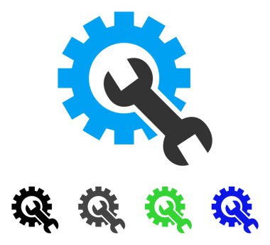 Hizmet araçları düz simgesi