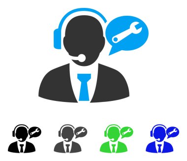 Hizmet Yöneticisi ileti düz simgesi