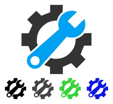 Hizmet araçları düz simgesi