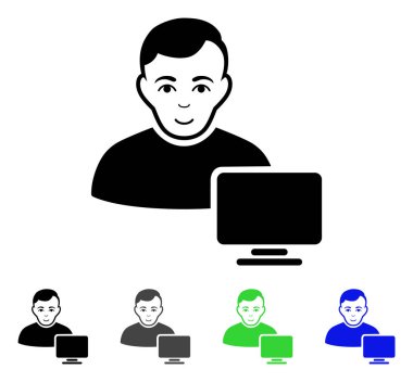 Bilgisayar yöneticisi düz simgesi