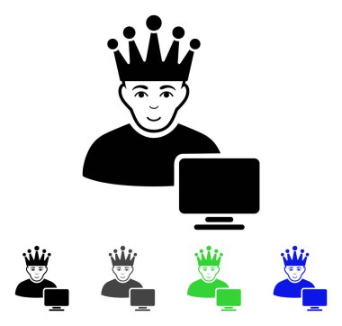 Bilgisayar moderatör düz simgesi