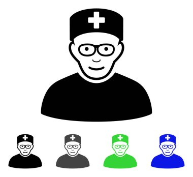 Tıbbi uzman düz simgesi