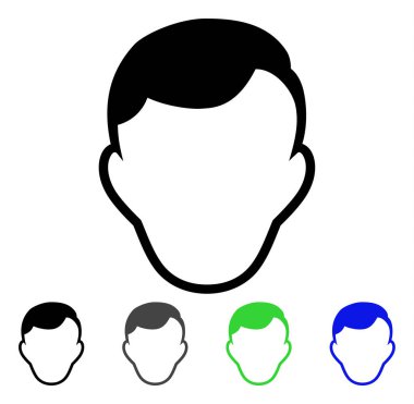 Adam yüz şablon düz simgesi