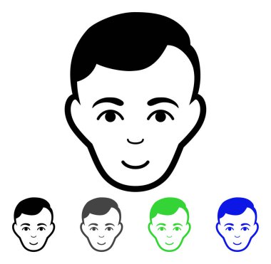 Adam yüz düz simgesi