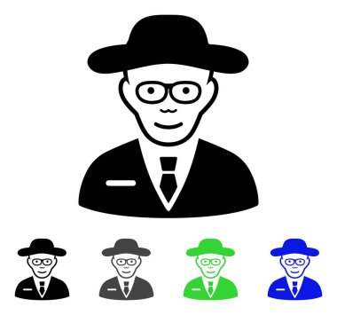 bilim adamı düz simgesi