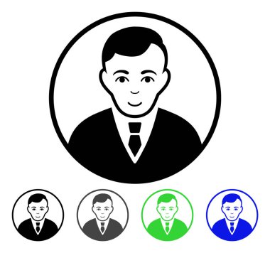 Yuvarlak beyefendi düz simgesi