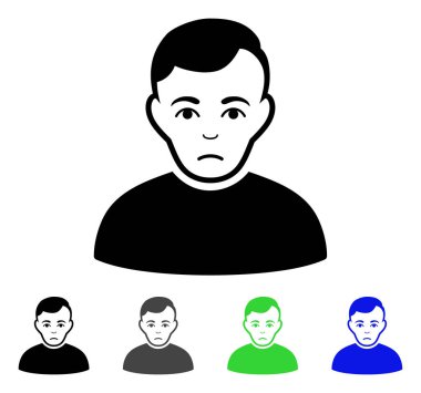 Üzgün adam düz simgesi