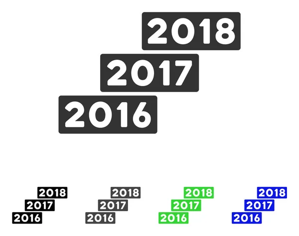 Niveles de 2016 a 2018 Icono plano — Archivo Imágenes Vectoriales