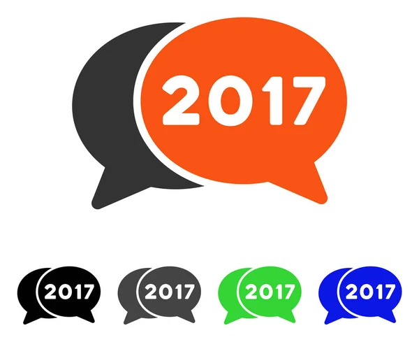 2017 Chat Icona piatta — Vettoriale Stock