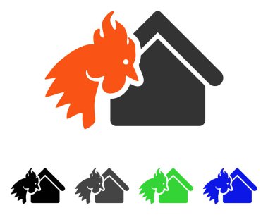 Kırmızı horoz Realty afet düz simgesi