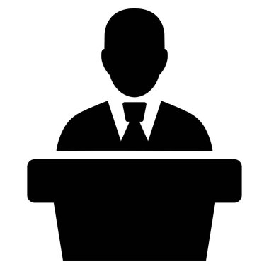 Politikacı düz simgesi