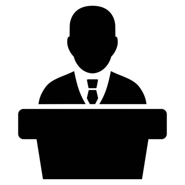 Politikacı düz simgesi