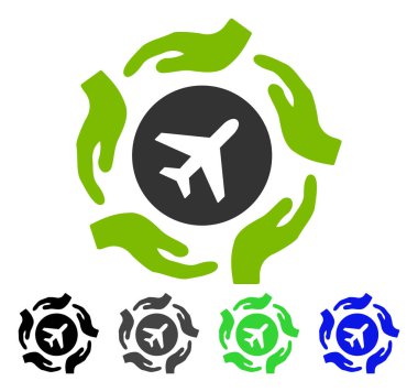 Uçak bakım el düz simgesi