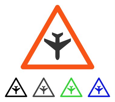 Uçak uyarı düz simgesi