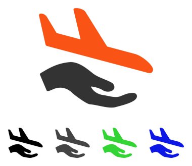 Havacılık destek el düz simgesi