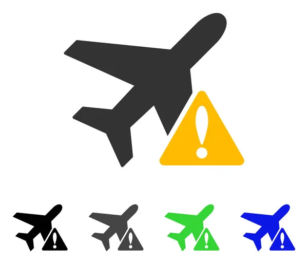 Aviso de Aviso de Aeronaves Flat Icon — Vetor de Stock