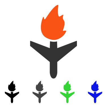 Ateş uçak düz simgesi