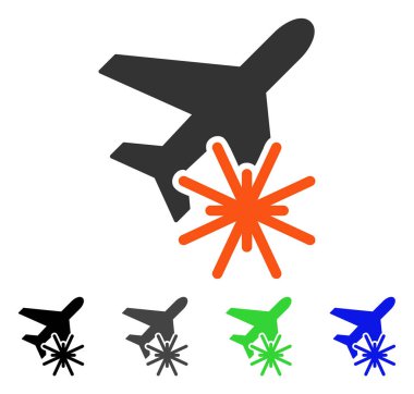 Aiplane patlama düz simgesi