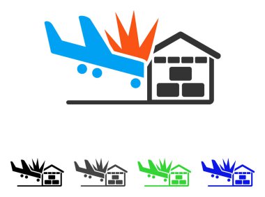 Uçak Hangar kazasında düz simgesi