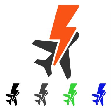 Uçak şok düz simgesi